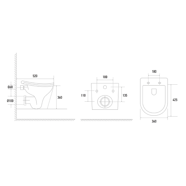 Унітаз підвісний ергономічний Koer TT-0102-T3 520x360x360mm система змиву TORNADO 3.0 (KR5616) - Фото - 13