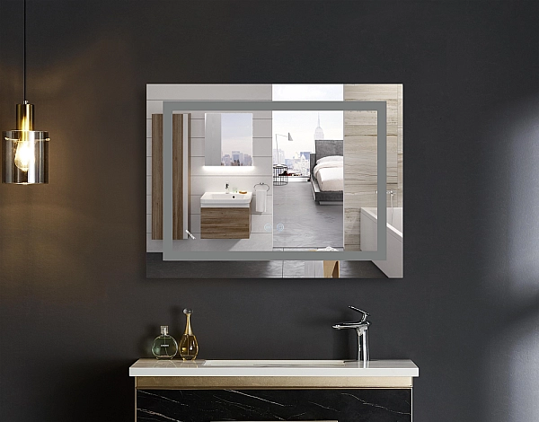 Дзеркало Mixxus WARM MR12-70x50-Reverse з Led Touch, Anti-fog, димером, регулятором яскравості (MI6670) - Фото - 3