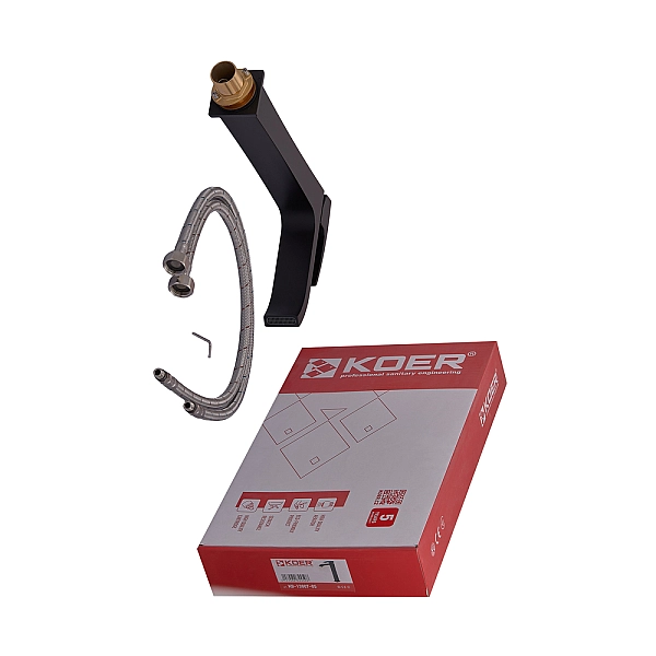 Змішувач для умивальника Koer KB-13007-05 високий (Колір чорний) (KR3445) - Фото - 3