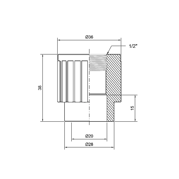 Муфта PPR Thermo Alliance 20х1/2" ВР - Фото - 2