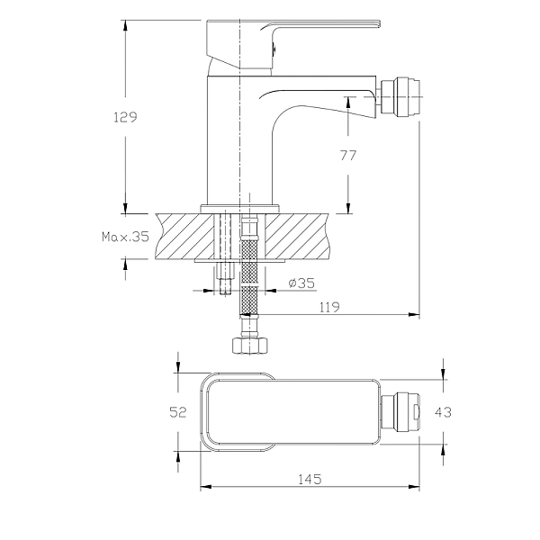Змішувач для біде Haiba Kubus 002 (HB0796) - Фото - 2