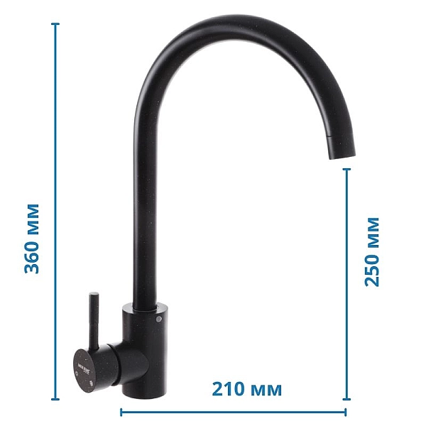 Кухонний змішувач чорний Mixxus SUS 011-2 (SS0003) - Фото - 3