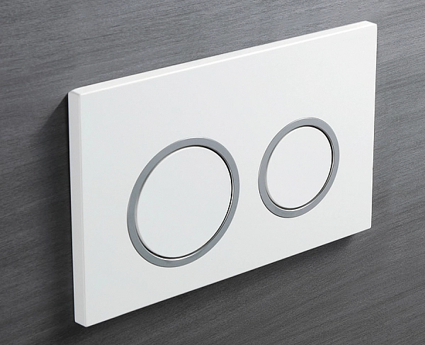 Панель змиву Koer KT-0605-03 220x140x12mm пластикова, кнопка кругла (KR5316) - Фото - 2