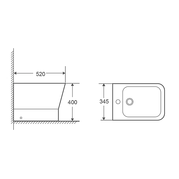 Біде підлогове Mixxus Premium STYLE-0601 520х345х395mm (MP6603) - Фото - 2