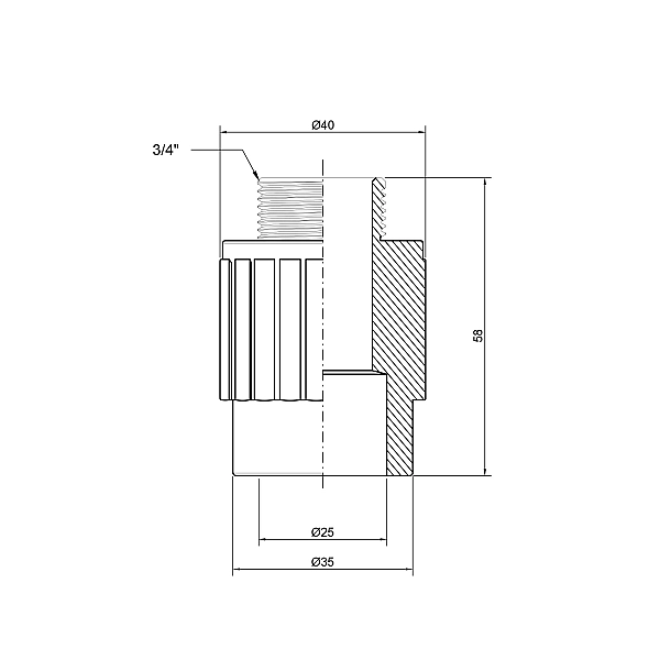 Муфта PPR Thermo Alliance 25х3/4" ЗР - Фото - 2