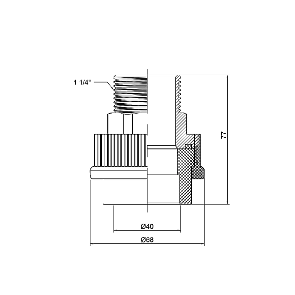 Муфта PPR Thermo Alliance 40х1" 1/4 НР - Фото - 2
