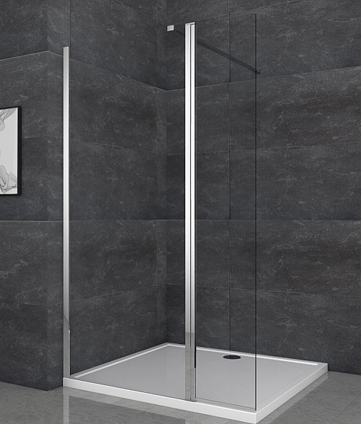 Душова перегородка Koer SR SP03-120x200-TR-01 Walk-In прозоре скло Easy Clean 8мм, хром (KR5398) - Фото - 34