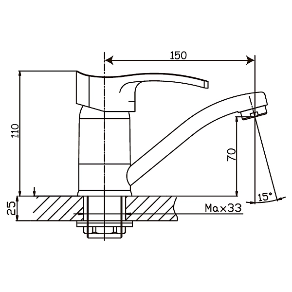 Змішувач для умивальника Haiba Focus 555 (вилив 15 см) (HB0135) - Фото - 2
