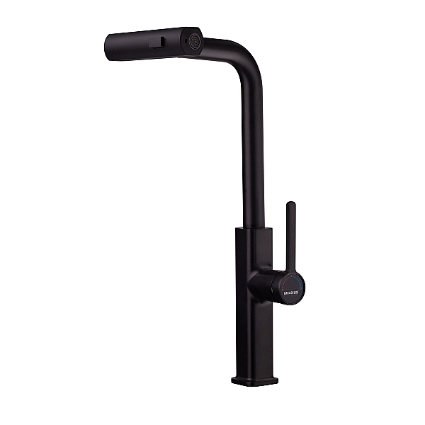 Змішувач для кухні з висувним виливом Mixxus Premium HAMMER 014 BLACK (MI6954) - Фото - 7
