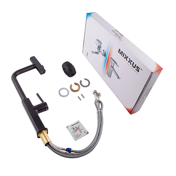 Змішувач для кухні з висувним виливом Mixxus Premium HAMMER 014 BLACK (MI6954) - Фото - 4