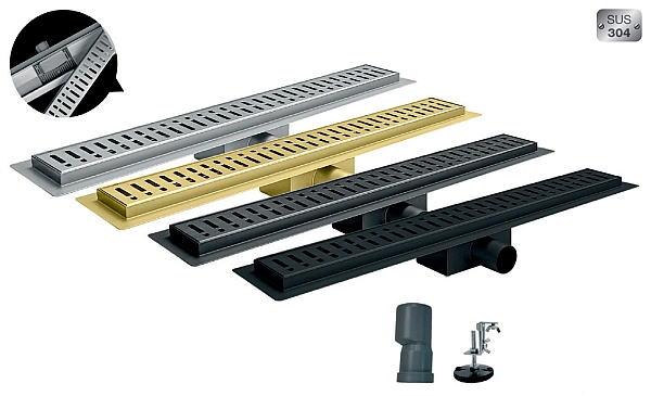 Душовий трап із нержавіючої сталі SUS304 Koer FD35-70x800-Black (KR4746) - Фото - 4