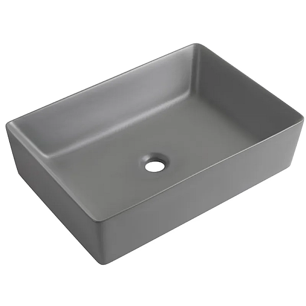 Раковина накладна Mixxus Premium QUADRO-0108 GRAY 550x390x145mm (MP6652)