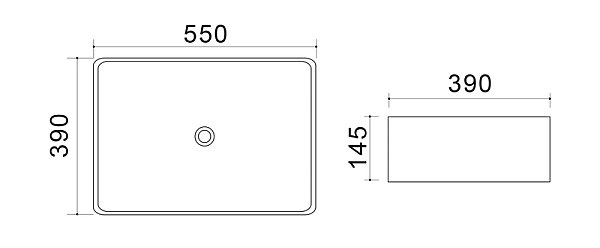 Раковина накладна Mixxus Premium QUADRO-0108 GRAY 550x390x145mm (MP6652) - Фото - 4