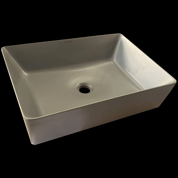 Раковина накладна Mixxus Premium QUADRO-0108 GRAY 550x390x145mm (MP6652) - Фото - 5