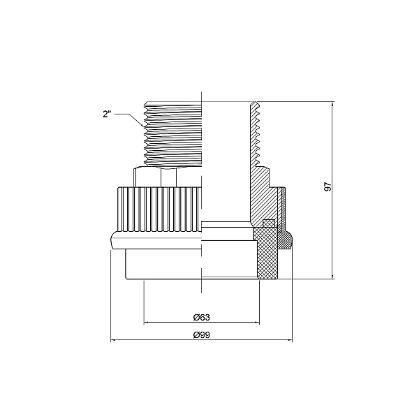 Муфта PPR Thermo Alliance 63х2" ЗР - Фото - 2