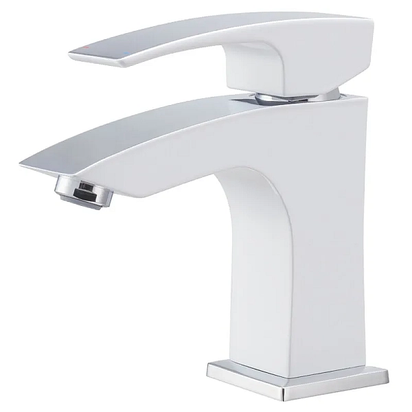 Змішувач для умивальника Koer KB-10007-04 (Колір хром+білий) (KR5149)