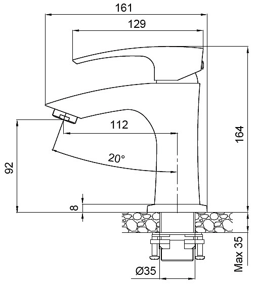 Змішувач для умивальника Koer KB-10007-04 (Колір хром+білий) (KR5149) - Фото - 2