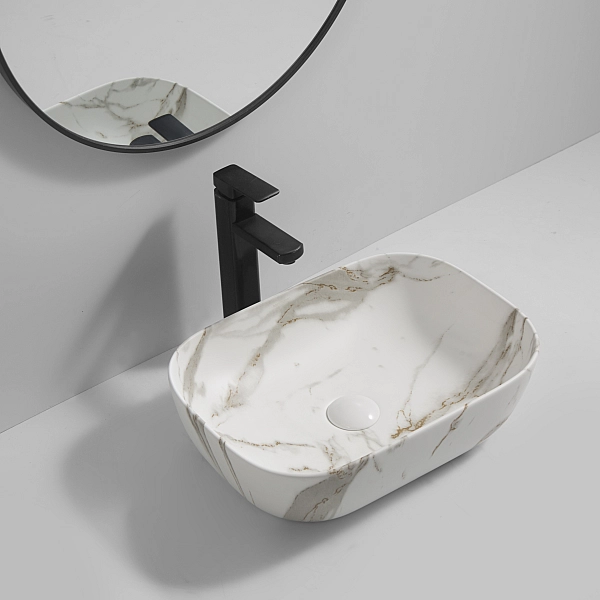 Раковина накладна MIXXUS PREMIUM DIVERSE-0114 MARBLE 455х325х135mm (MP6545) - Фото - 4