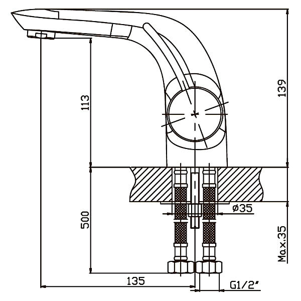 Змішувач для умивальника Haiba Alaska 001 (HB0012) - Фото - 3