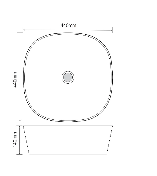 Раковина накладна Mixxus Premium DIVERSE-0106 BLACK 440х440х140mm (MP6538) - Фото - 2