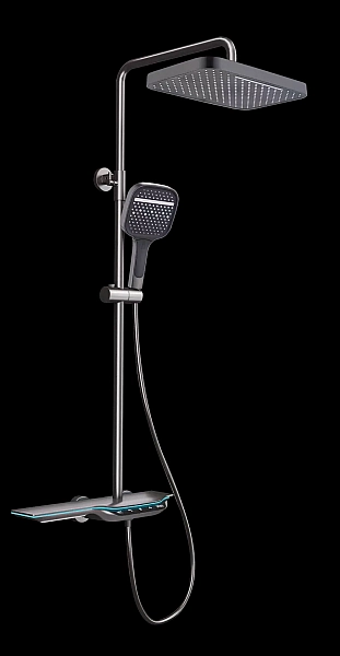 Душова колона з термостатичним змішувачем Mixxus Premium SPACE-009-J Graphite, 3 режими (MI6542)