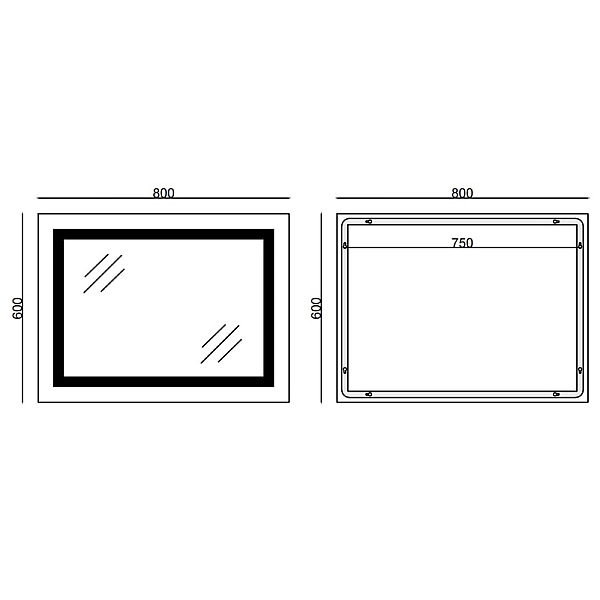 Дзеркало Mixxus WARM MR02-80x60 з Led Touch, Anti-fog, димером, регулятором яскравості, годинником (MI6004) - Фото - 4