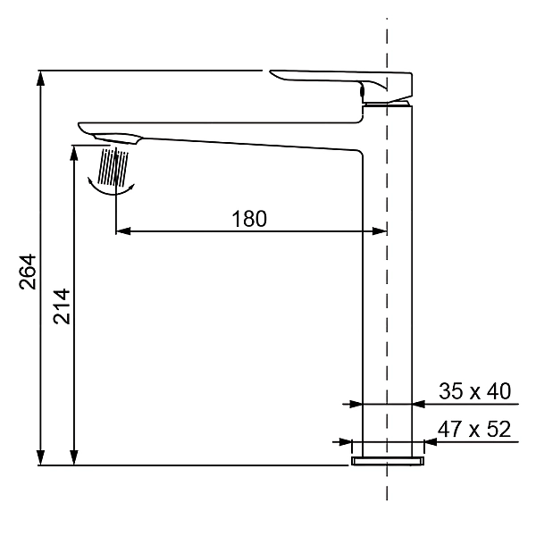 Змішувач для умивальника Koer KB-11028-01 високий (KR5293) - Фото - 8