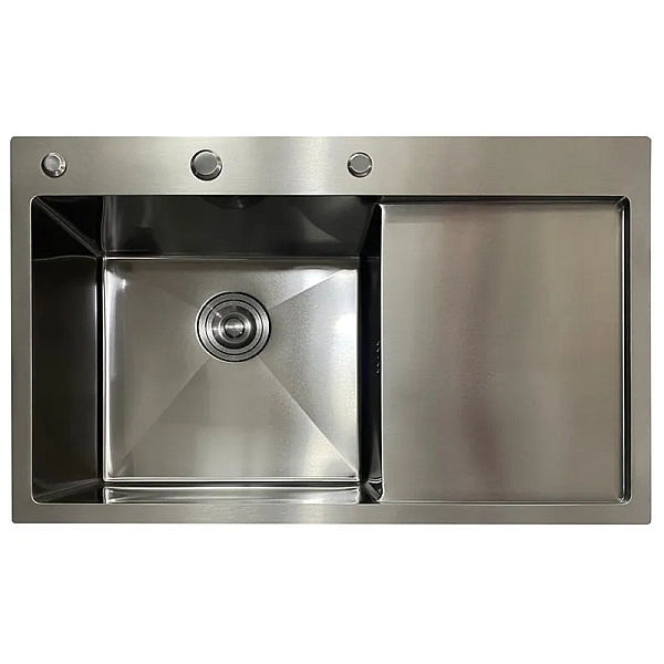 Мийка з нержавіючої сталі MIXXUS MH7849L NANO-BLACK (3.0/0.8) колір графіт (MI7049)