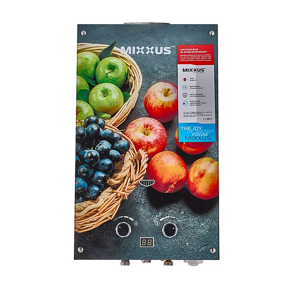 Газова колонка MIXXUS GWH-0310 BASIC GLASS димохідна 10 л/хв (панель зі скла з малюнком) (WH0024) - Фото - 7