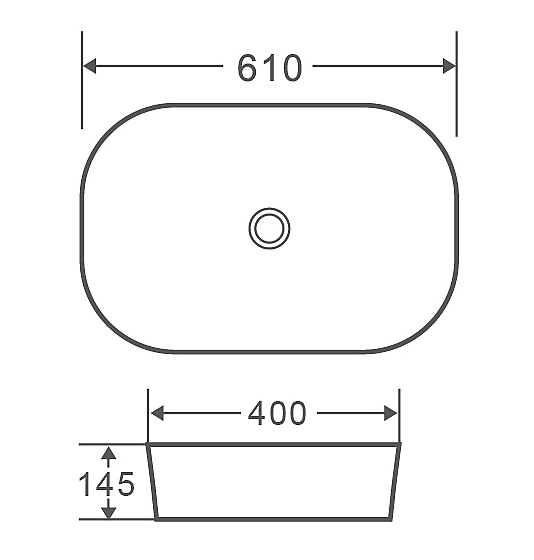 Умивальник накладний керамічний Mixxus Premium Diverse-0102 610x400x145mm (MP6486) - Фото - 2