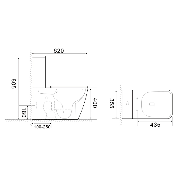 Унітаз-компакт Mixxus QUADRO-0404-T1 660х360х820mm, система змиву TORNADO 1.0 (MI6688) - Фото - 5