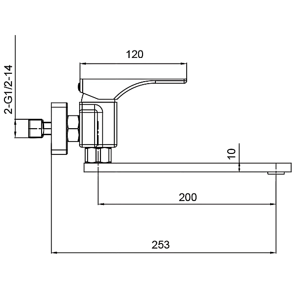 Змішувач для кухні настінний Koer KB-73010-05 (Колір чорний) (KR3491) - Фото - 5