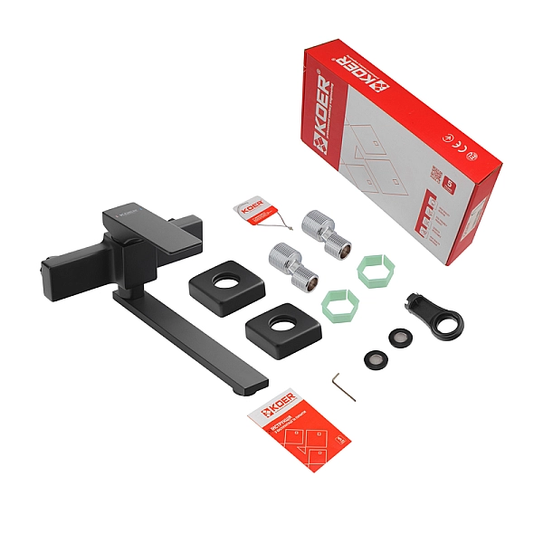 Змішувач для кухні настінний Koer KB-73010-05 (Колір чорний) (KR3491) - Фото - 4