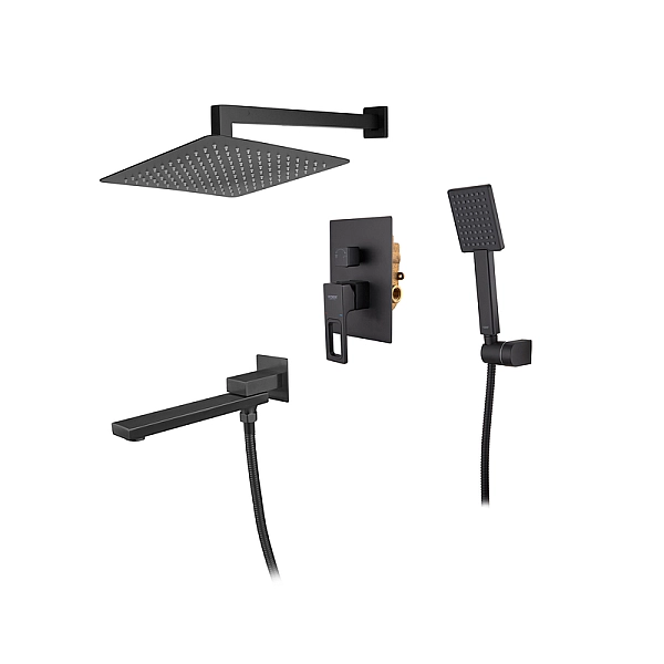 Вбудована душова система із змішувачем Koer KB-66009-05 (Колір чорний) (KR3509) - Фото - 4