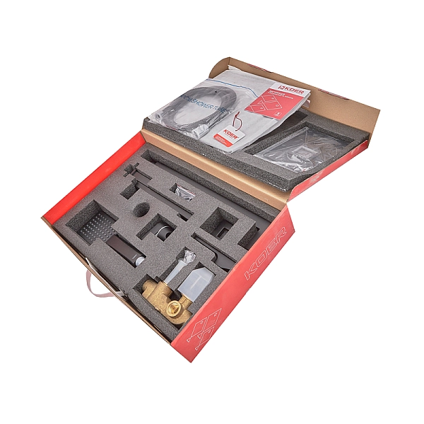 Вбудована душова система із змішувачем Koer KB-66009-05 (Колір чорний) (KR3509) - Фото - 11