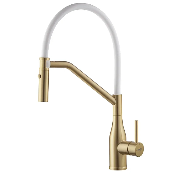 Змішувач для кухні Koer KI-70026-12 з білим силіконовим виливом (KR5212)