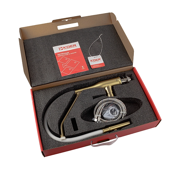 Змішувач для кухні Koer KI-70026-12 з білим силіконовим виливом (KR5212) - Фото - 5