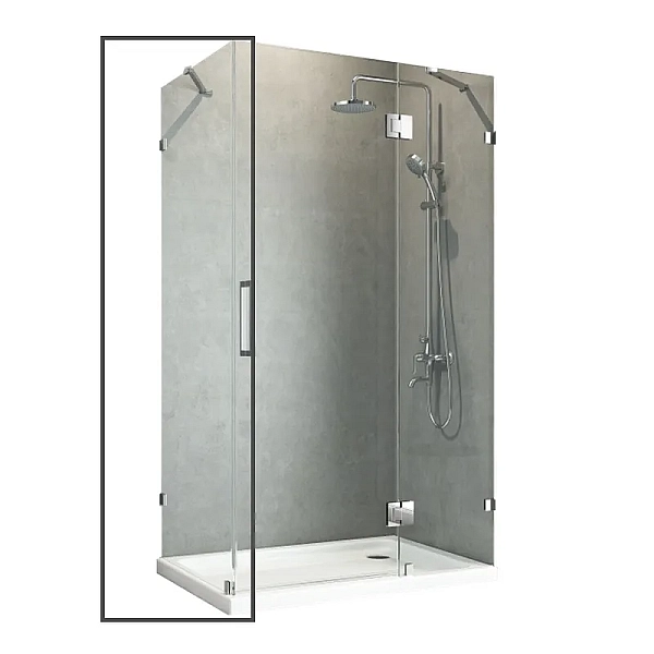 Бічна стінка до кабіни Koer SR SW04-90x200-TR-07 прозоре скло Easy Clean 10мм, графіт (KR5391)