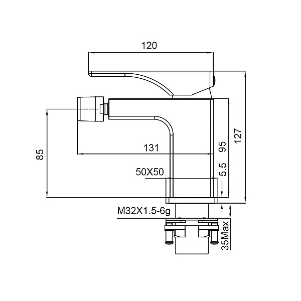 Змішувач для біде Koer KB-20010-01 (Колір хром) (KR3480) - Фото - 2
