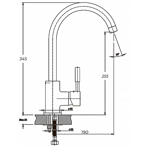 Змішувач для кухні Haiba HANS 011 білий (HB0165) - Фото - 3