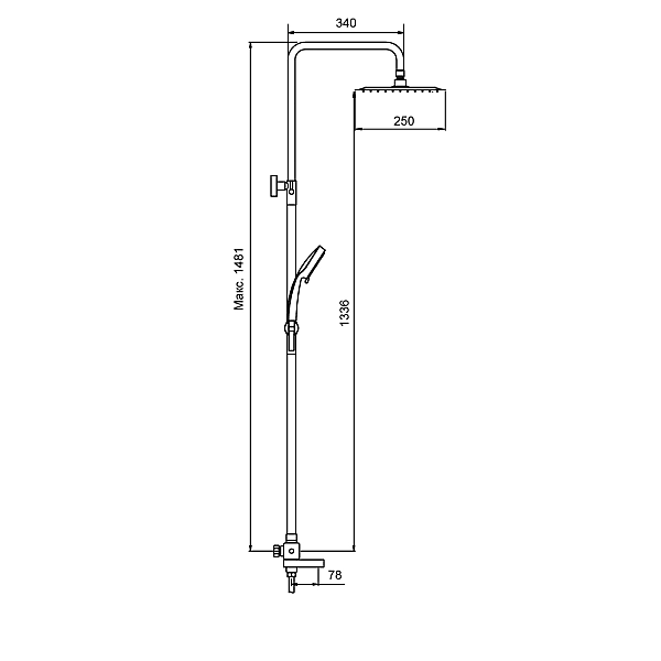 Термостатична душова колона зі змішувачем Koer KI-57017-02 (з нерж. сталі) (KR4788) - Фото - 2