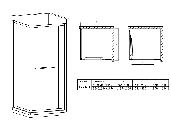 Душова кабіна без піддону Mixxus Premium Quadro SC01-90x90x195-TR Black прозоре скло 6мм (MI8292) - Фото - 32