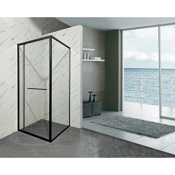 Душова кабіна без піддону Mixxus Premium Quadro SC01-90x90x195-TR Black прозоре скло 6мм (MI8292) - Фото - 4