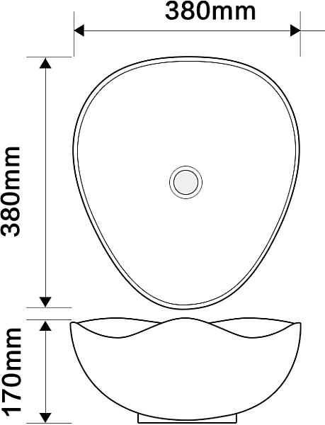Раковина накладна Mixxus Premium WAVE-0103 MARBLE 380х380х170mm (MP6532) - Фото - 2