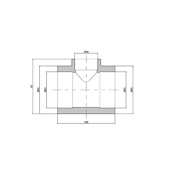 Тройник PPR Thermo Alliance 63х40х63 - Фото - 2