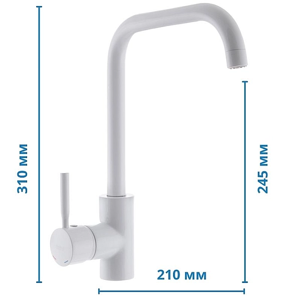 Змішувач для кухні Haiba Hans 011 білий (HB0818) - Фото - 2