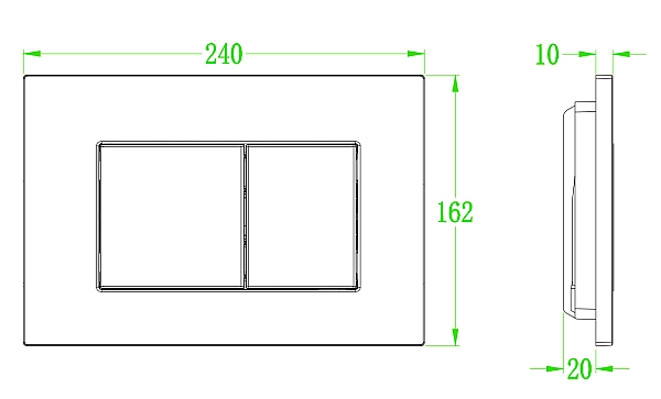 Панель змиву KOER KT-0602-03 пластикова, кнопка квадратна (KR5180) - Фото - 4