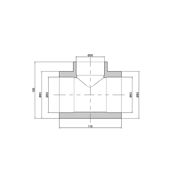 Тройник PPR Thermo Alliance 63х50х63 - Фото - 2