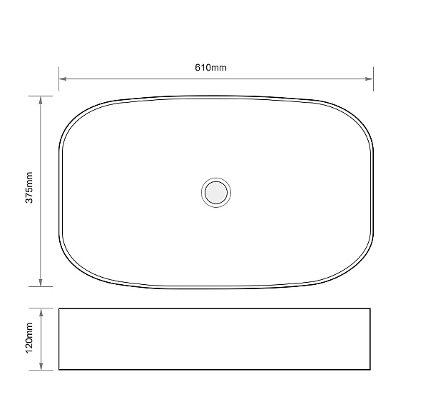 Раковина накладна Mixxus Premium BEVEL-0105 610х375х120mm (MP6524) - Фото - 4