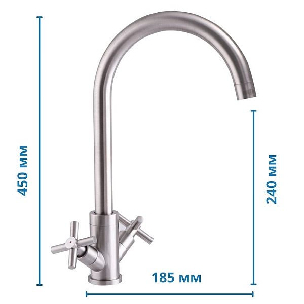 Кухонний змішувач Mixxus DVE 011 (SS2839) - Фото - 2